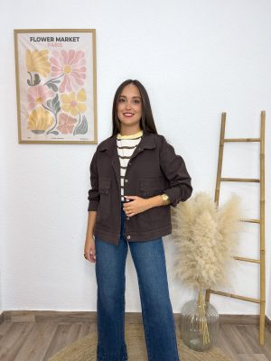 Cazadora flecos denim