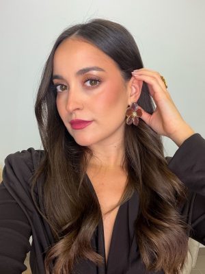 Pendiente Flor Marrón