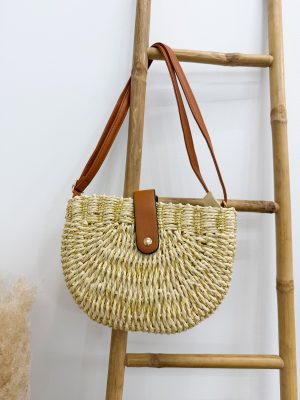 Bolso rafia dorado