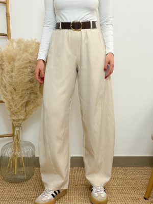 Pantalón balloon beige