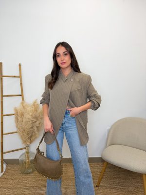 Blazer asimetrica taupe