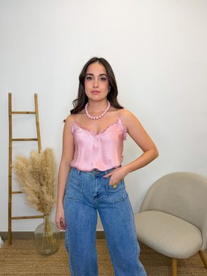 Lencero de flecos rosa