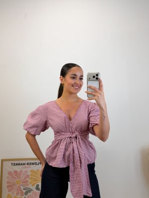 Blusa vichí lazo buganvilla