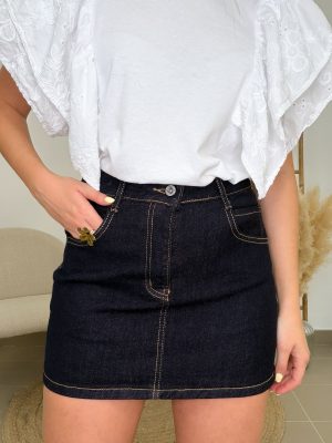 Falda pantalón denim
