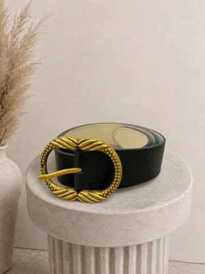 Cinturón de piel negro