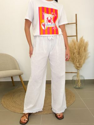Pantalón blanco lino