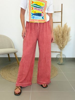 Pantalón coral lino