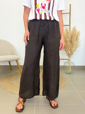 Pantalón marrón lino