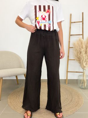 Pantalón marrón lino