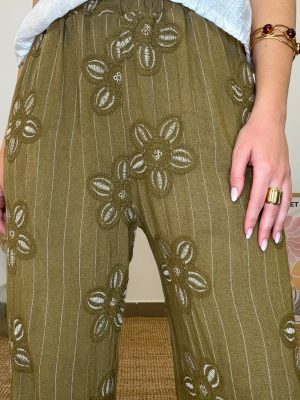 Pantalón verde lino