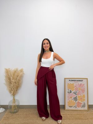 Pantalón pañuelo burdeos