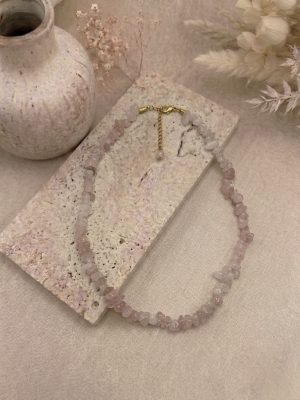 Collar cuarzo rosa