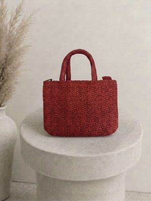 Bolso rafia rojo