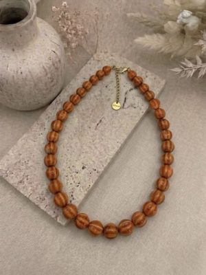 Collar perlas naranja