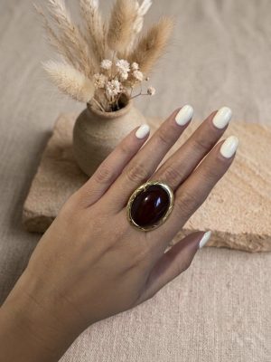 Anillo nacarado marrón