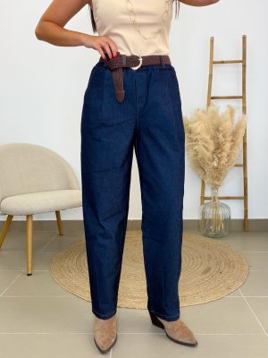 Pantalón denim cinturón