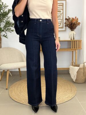 Vaquero wide leg costura