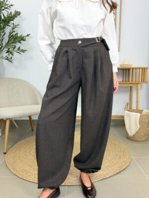 Pantalón globo marrón