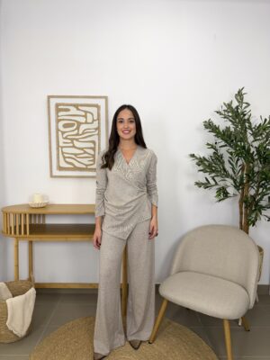 Conjunto Carmina largo taupe