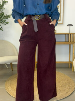 Pantalón pana burdeos